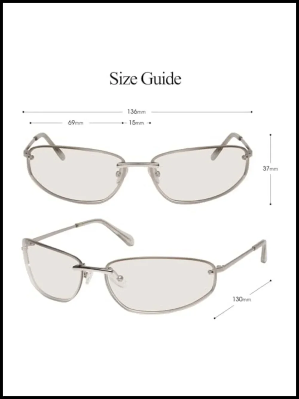 Retro Y2K Wrap Sunglasses UV400 Protection Metal Frame Oval Shape